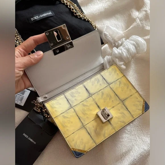 NWT Dole&Gabbana Maiolica Tile Print Rosalia Chain Bag - Picture 5 of 16